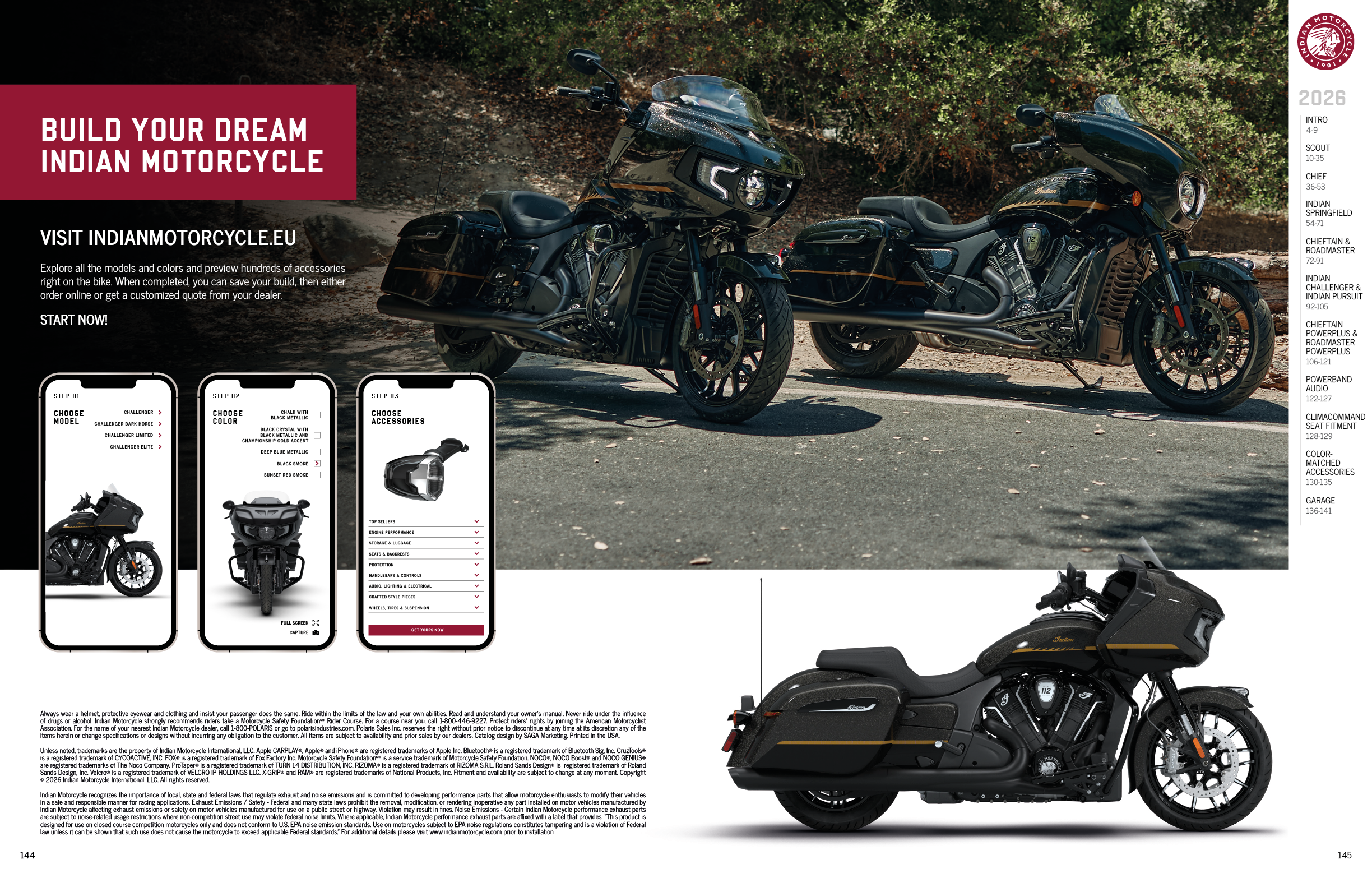 A magazine advertisement for Indian motorcycles, with two motorcycles parked in the background. AI generated content